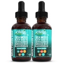 Clean Nutraceuticals Sea Moss Drops Supplement Liquid with Black Seed Oil Ashwagandha Burdock Root & Bladderwrack - Multimineral Organic Non-GMO Vegan for Gut Heath Skin Immune Support Hair (2 Pack)