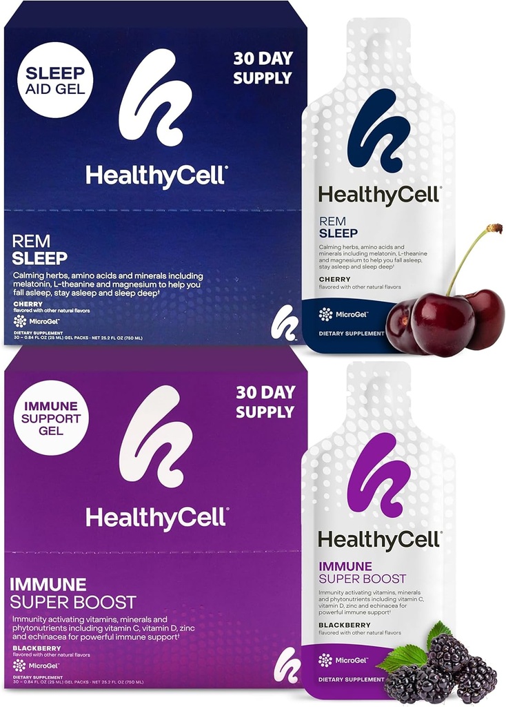HealthycellのREMの睡眠の援助の補足+免疫の極度のブーストの補足の束