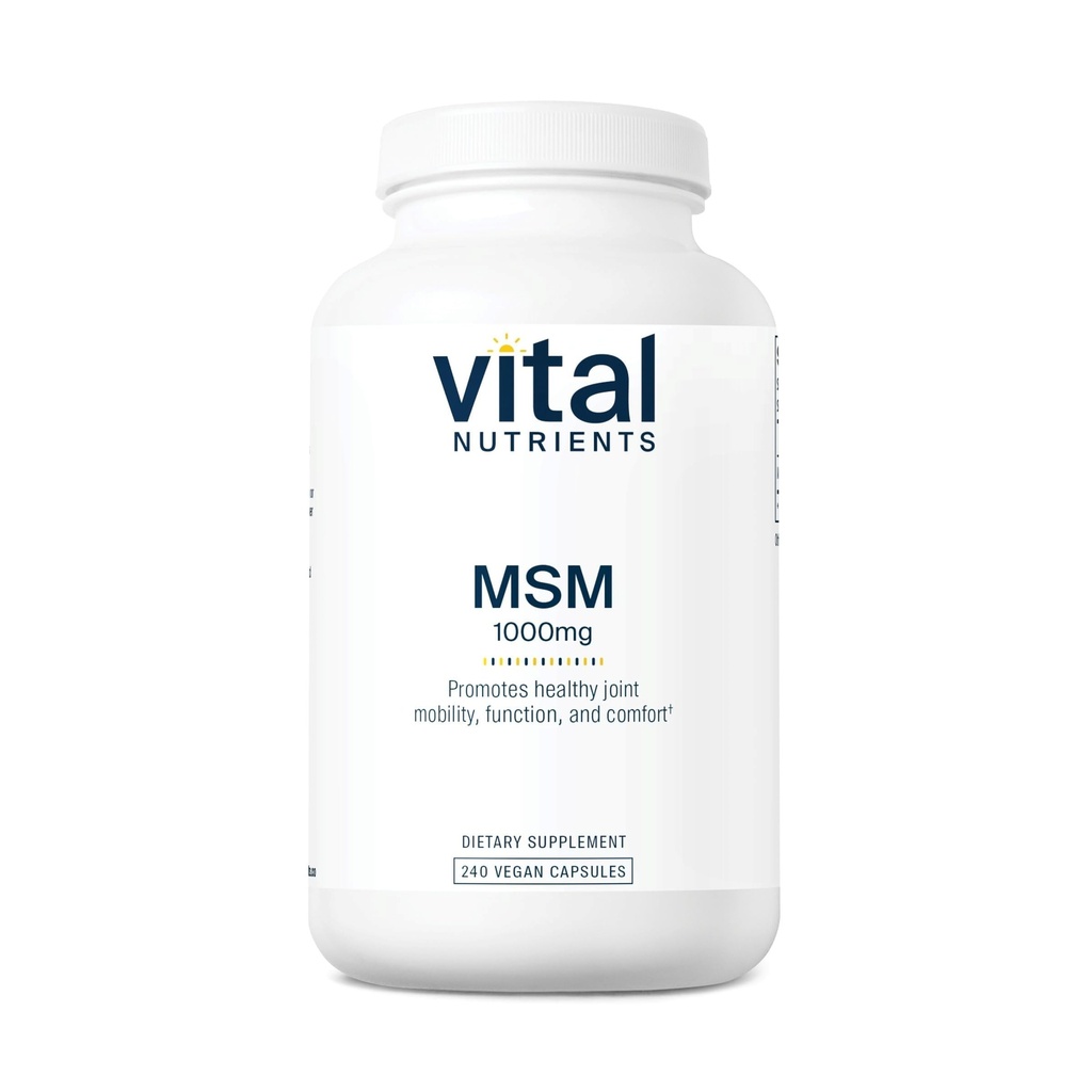 胎児栄養素 - MSM 1000 mg - 有機硫黄の天然形態 - 240カプセル