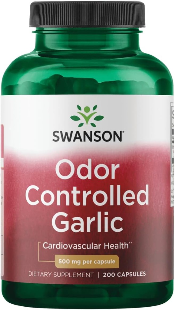 Swanson Odor-Controlled Garlic 500 Milligrams 200 Capsules