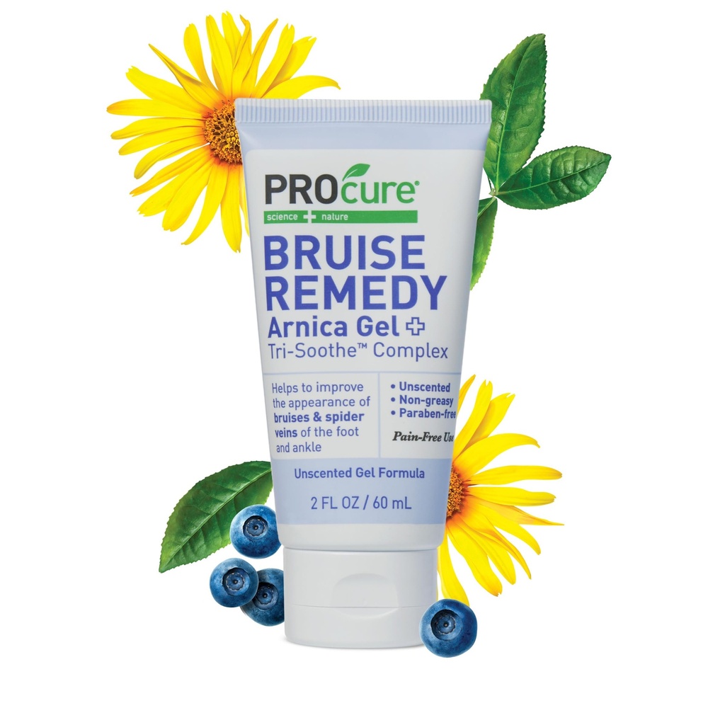 PROcure Bruise Remedy Gel – Arnica Montana & MSM for Reducing Appearance of Bruising, Spider Veins & Skin Discoloration on Feet & Ankles