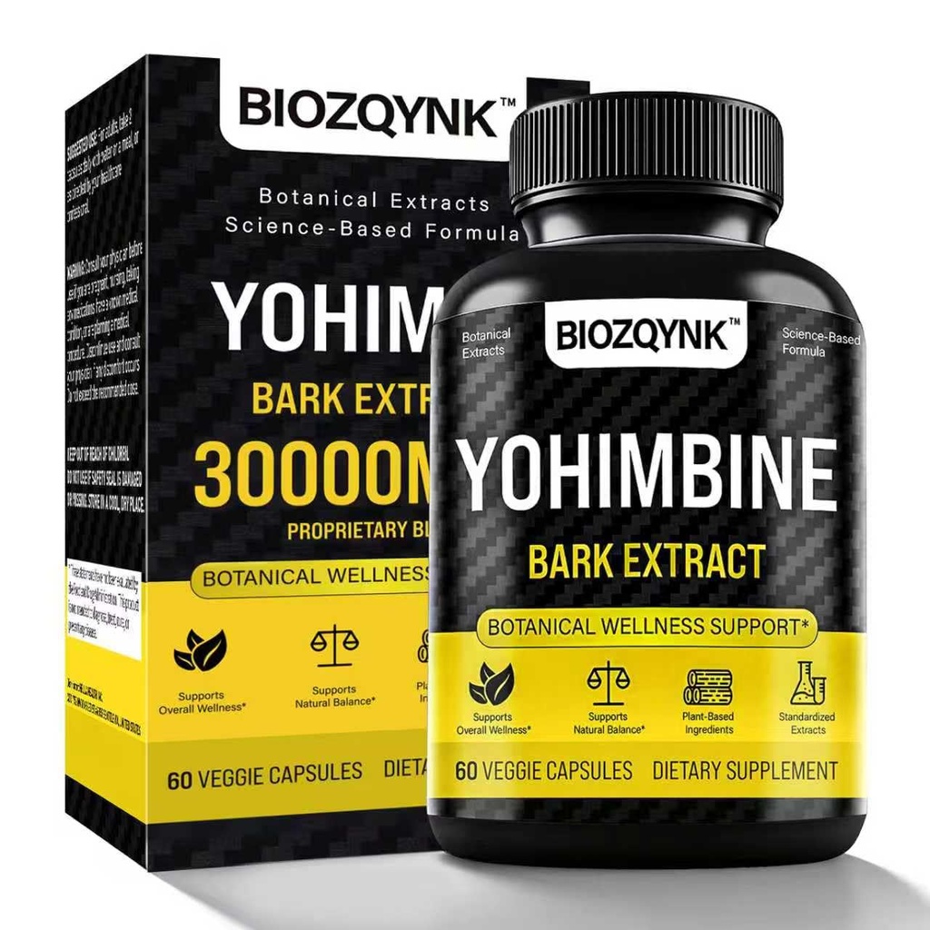 植物性機能式 – Yohimbeエキス + Muira Puama + Maca Root + ブラックペッパー&亜鉛 – 日頃のウェルネスのための植物ベースのブレンド – 60 ビーガンカプセル