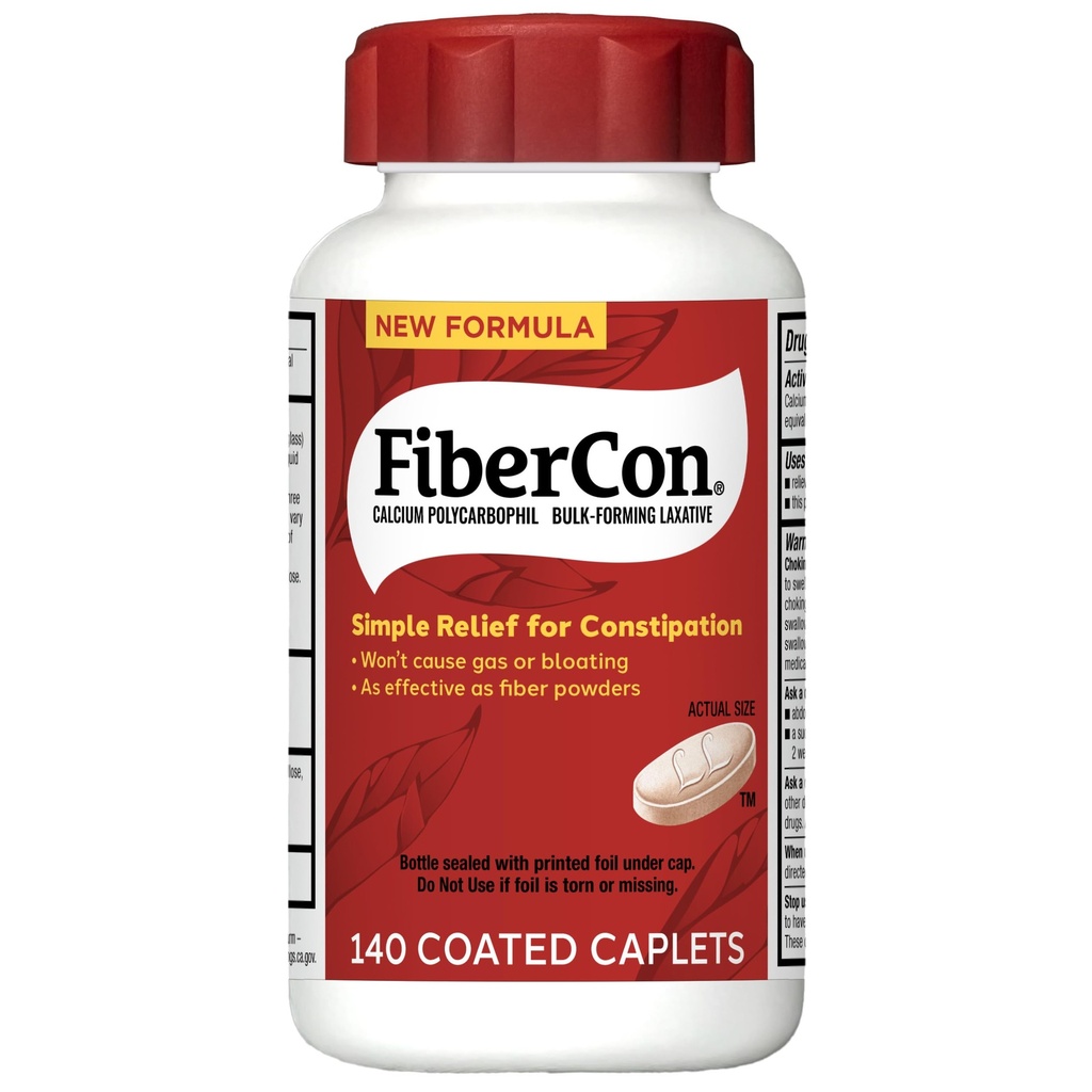 FiberCon繊維の療法の上塗を施してあるカプレット、安全、簡単及び腸の不規則性のための快適な不溶解性繊維、ガスか膨脹無しの快適な便秘の救助、140のカプレット