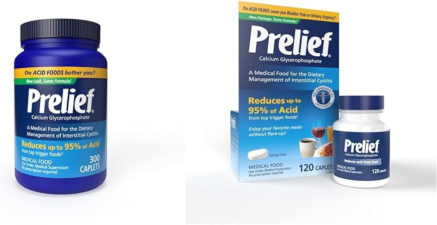 PRELIEFの酸の減力剤のカプレットのサプリメント、300の計算及び120の計算の束