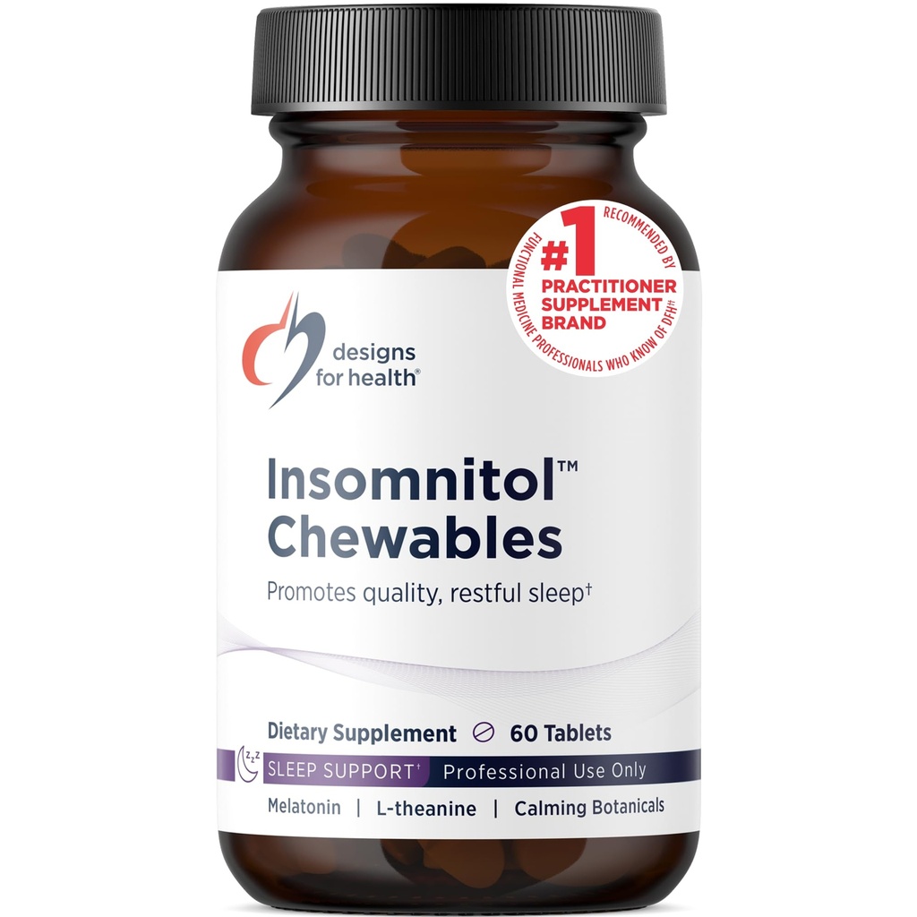 健康インソムニトールのChewablesのための設計-Chewable Melatonin - 200mg L-テアニン、5-HTP、ビタミンB6 +イノシトール-おいしいレモン風味のサプリメント-ビーガン(60錠)