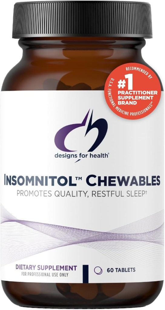 健康インソムニトールのChewablesのための設計-Chewable Melatonin - 200mg L-テアニン、5-HTP、ビタミンB6 +イノシトール-おいしいレモン風味のサプリメント-ビーガン(60錠)