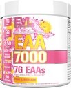 Evlution Nutrition EAA7000 - プレ&ポストワークアウトパウダー - 筋肉の建物 + 回復サプリメント - 7gエッセンシャルアミノ酸 + 5g BCAA - 持久力 + エネルギーサポート - 30サービング - ピンクLemonade
