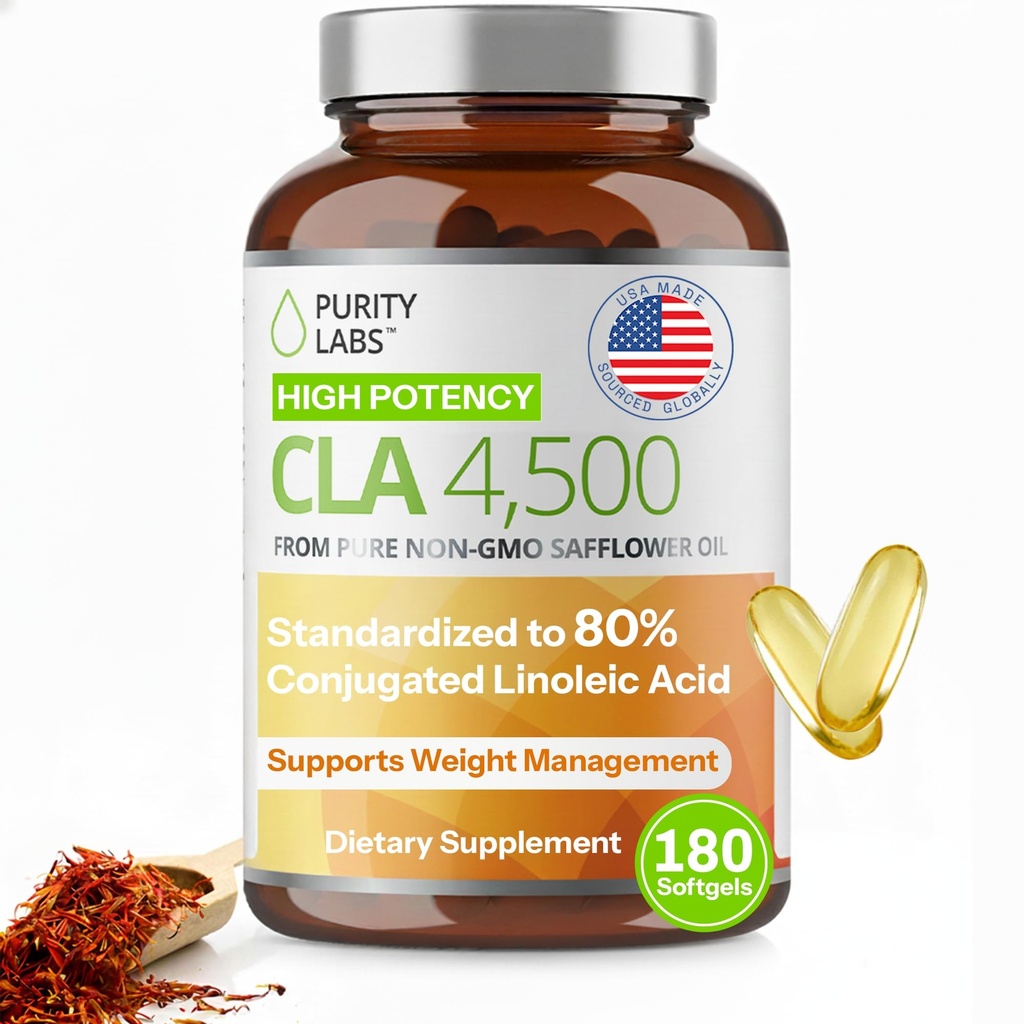 純度の実験室CLAは4500MG -非GMOのSafflowerオイル-サポート エネルギー、減量、中心の健康および筋肉健康- 180を補います ソフトジェル