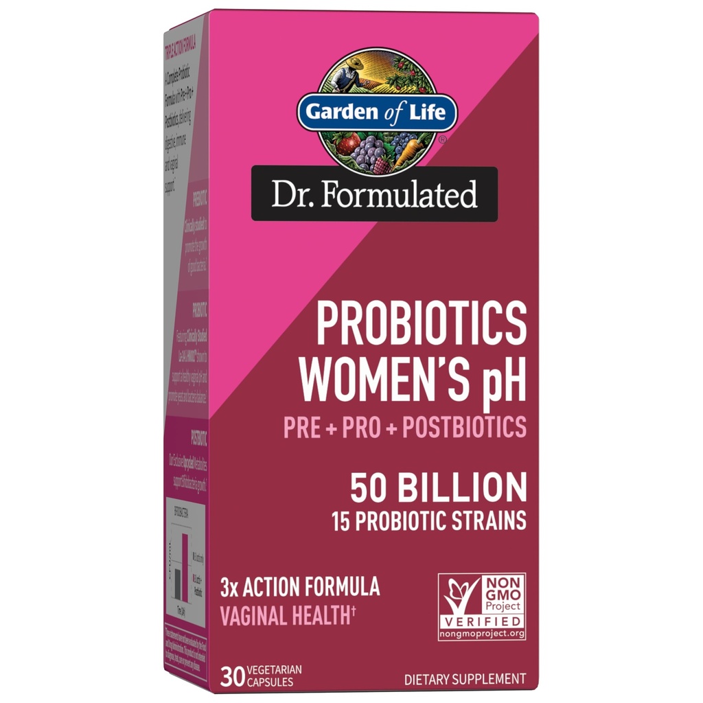 生命の庭は女性pHのプロバイオティクス50のビリオンCFU、前+プロ+ Postbiotics - 消化器、免疫および腟サポート、ポテト、Acacia、ポストの生物的メタボライト、30日の供給を処方しました