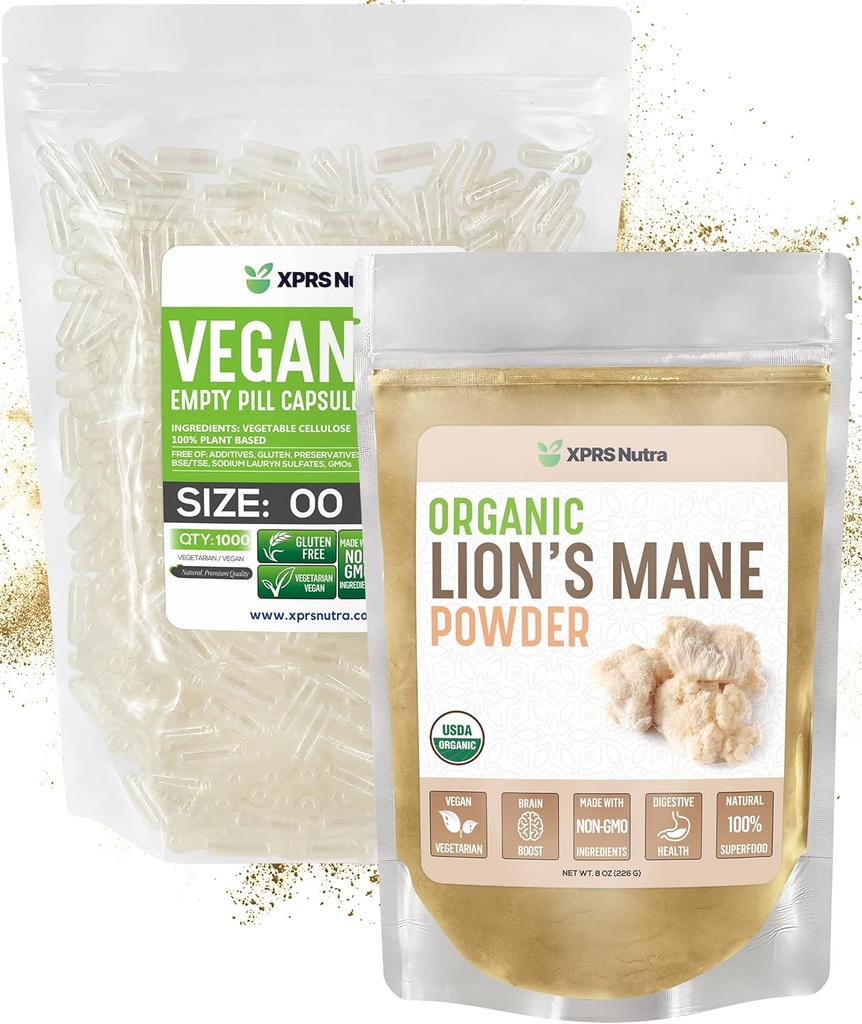 XPRS Nutraの有機性ライオンのマネ8はサイズ00の空のカプセルのDIYの補足の詰物と現れます