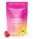 Pink Stork Organic Ginger Raspberry Sweets with Vitamin B6 for Morning Sickness and Motion Sickness, Added Ginger & Vitamin B6, 1st Trimester Pregnancy Must Haves - 30 Wrapped Candies