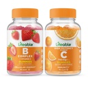通気性Bコンプレックス+ビタミンC 750mg、ガミーバンドル - 偉大なテイスティング、ビタミンサプリメント、グルテンフリー、GMOフリー、Chewable