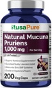NusaPure Mucuna Pruriens 1000mg 200 Veggie キャップ (非GMO、100%ベジタリアン、ビーガン)