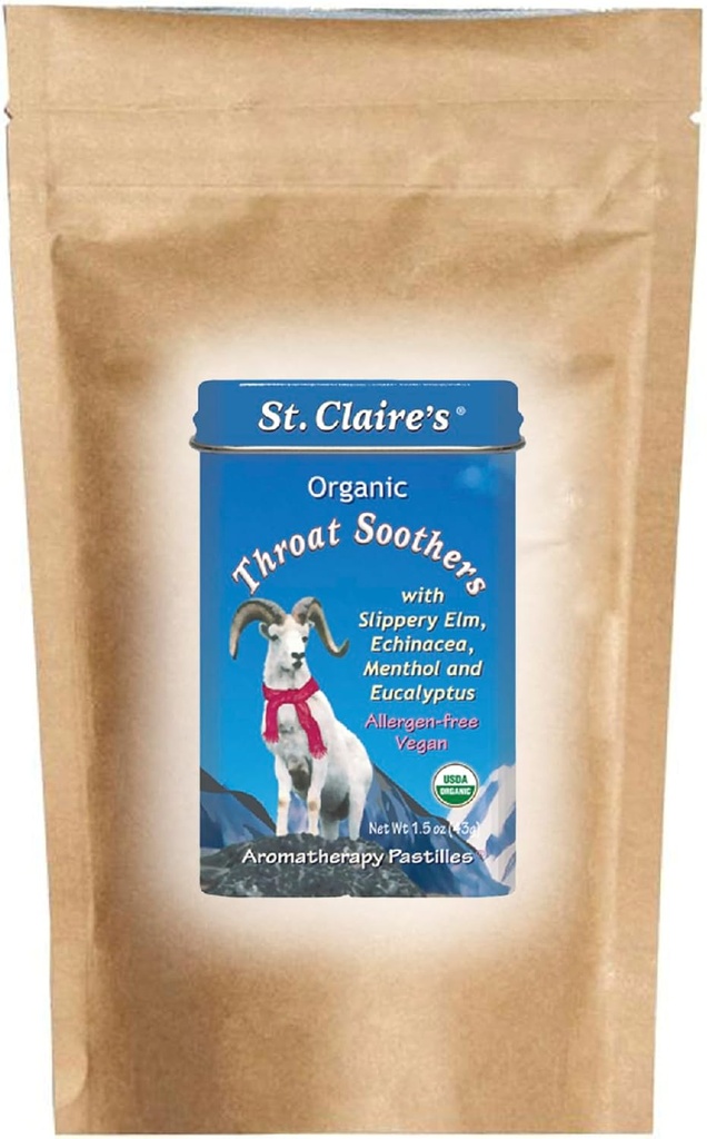 St. Claire's Organics Throat Soothers(8 Ounce Refill Bag)グルテンフリー、Vegewel、GMOフリー、植物ベース、アレルゲンフリー | アレルゲンフリー施設で製造