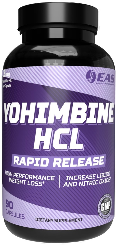 EASヨヒンビンHCL | 減量とアスレチック性能の向上 | 急速なリリース技術 | グルテンフリー・非GMO・ベジタリアン対応 | 90カプセル