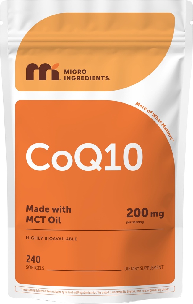 マイクロ成分 コク10 200mg / サービング、240 Softgels | ココナッツMCTオイルで製造 | コエンザイムQ10(Ubiquinone) | 非GMO