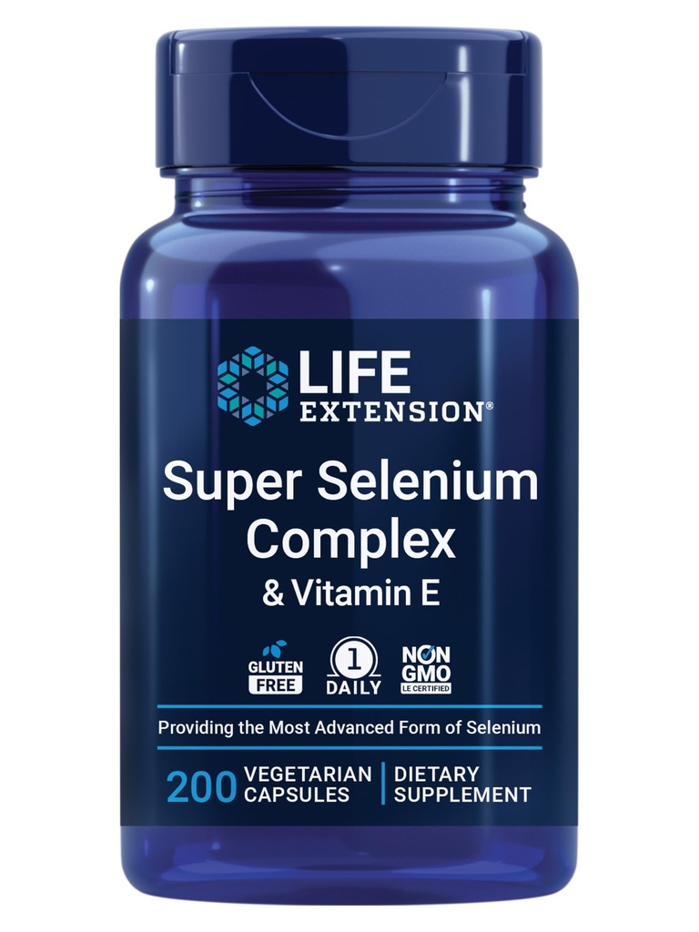 ライフエクステンションスーパーセレンコンプレックス、200 mcg - セレン、ビタミンEの3つのフォーム - 細胞の健康と長寿サポート - グルテンフリー、非GMO、ベジタリアン、1日 - 200カプセル