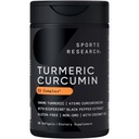 スポーツ研究ターメリッククルクミンC3コンプレックス500mg、強化&ブラックペッパーとより良い吸収のための有機ココナッツオイル;非GMOとグルテンフリー-標準化95%クルクミノイド(60カウントSoftgels)