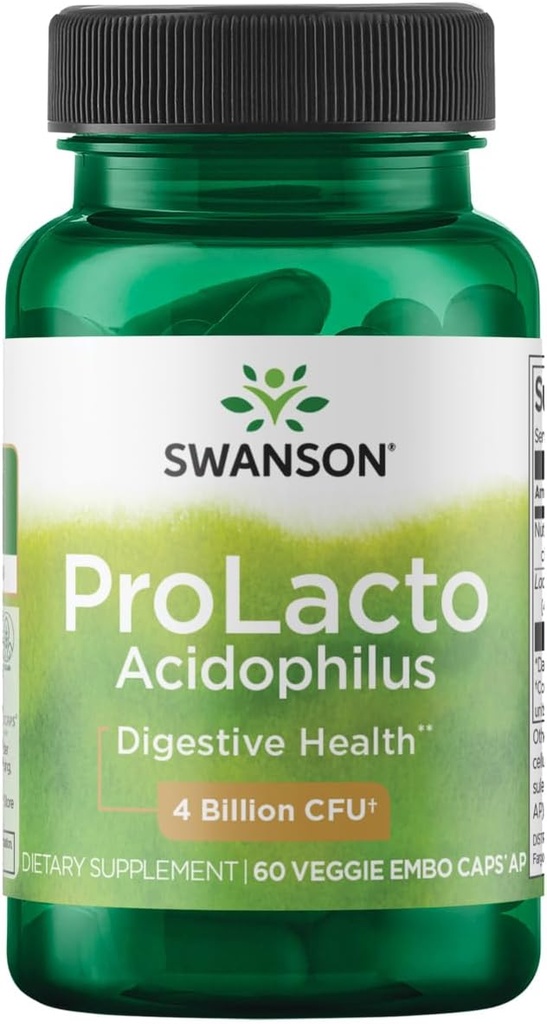 Swanson ProlactoのAcdophilus 4の鋼片Cfu 60のベジス カプセル