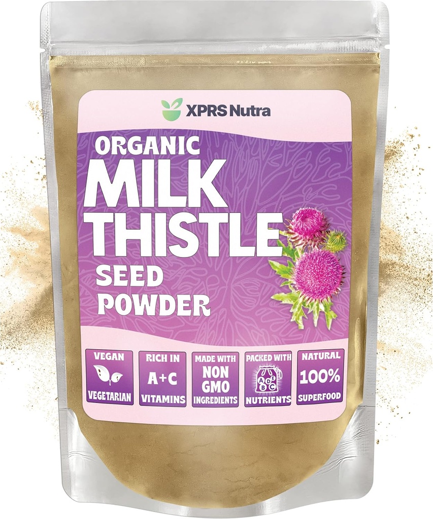 XPRS Nutraの有機性ミルクのこの種の粉-シリンおよび酸化防止剤で豊富なPremiumのミルクのこのtleの粉-ミルクのこの種のサポート 肝臓の健康-ビーガン友好的なミルクのこのtleの有機性(8のOunce)