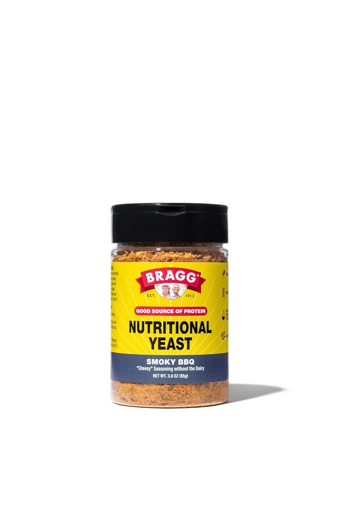 Bragg Nutritional Yeast Smoky BBQ Seasoning - 3 oz - Dairy-Free Parmesan Cheese Substitute - Perfect for Salads, Pastas, Popcorn, and More