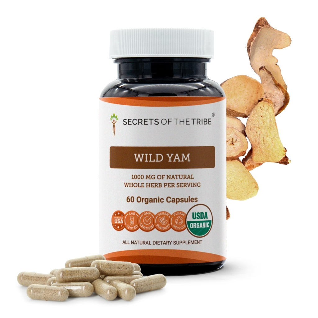 Tribe Wild Yam USDA Organic 60カプセルの秘密 | オーガニック・ベジタリアン・カプセルと、生ハム(Dioscorea Villosa)のドライ・ルート(60カプセル)で作られた
