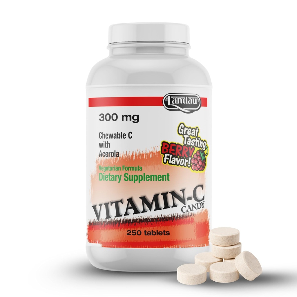 LandauのChewableのビタミンCキャンデー300 Mg。大きいTastingの果実味(250Count)
