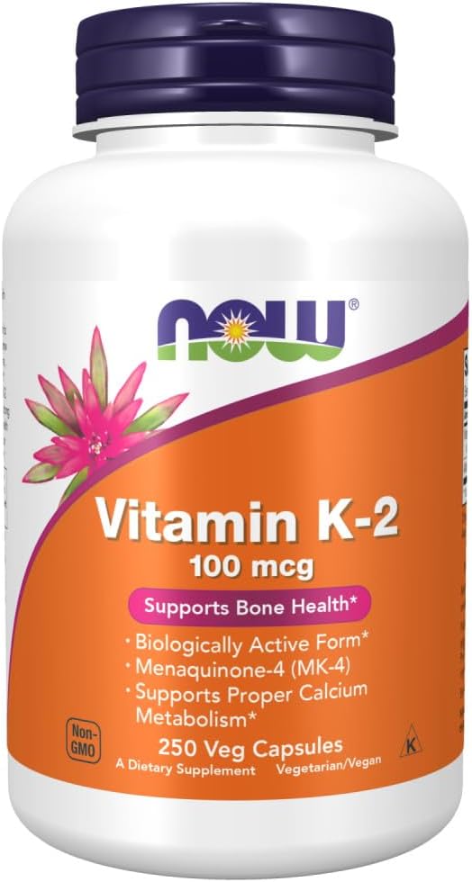 NOW Foods Vitamin K-2, 250 Vegetable Capsule