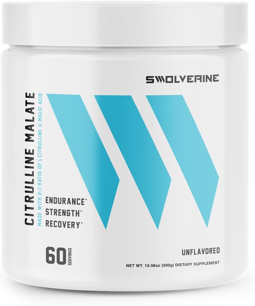 SwolverineのCitrullineは2:1   2:1の比率のL-Citrulline及びMalicの酸、増加の強さ、高めます筋肉管の持久力、ブーストのNO、最大限に活用します回復、300gのサービングごとの5g、Unflavored (60のサービング)