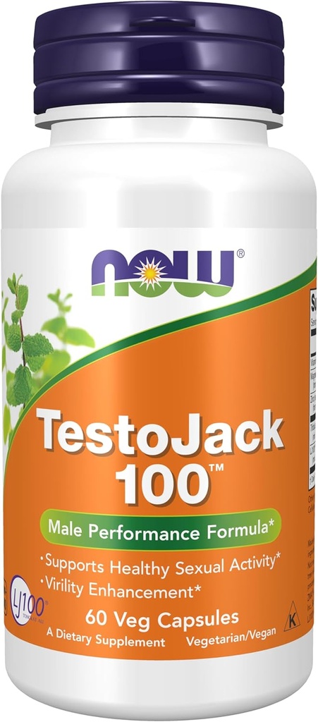 NOW Foodsは、Tongkat Ali(Eurycoma longifolia)、Tribulus、ZMA®、60 Veg Capsulesの強力な標準化抽出物であるLJ100®のTestoJackTM 100を補います。