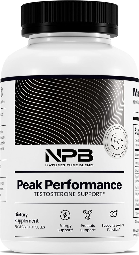 Nature's Pure Blend Peak Performance - D-アスパラギン酸、Ashwagandha&DIM - 男性前立腺の健康サポート、筋肉強度&エネルギー - 前立腺サプリメント