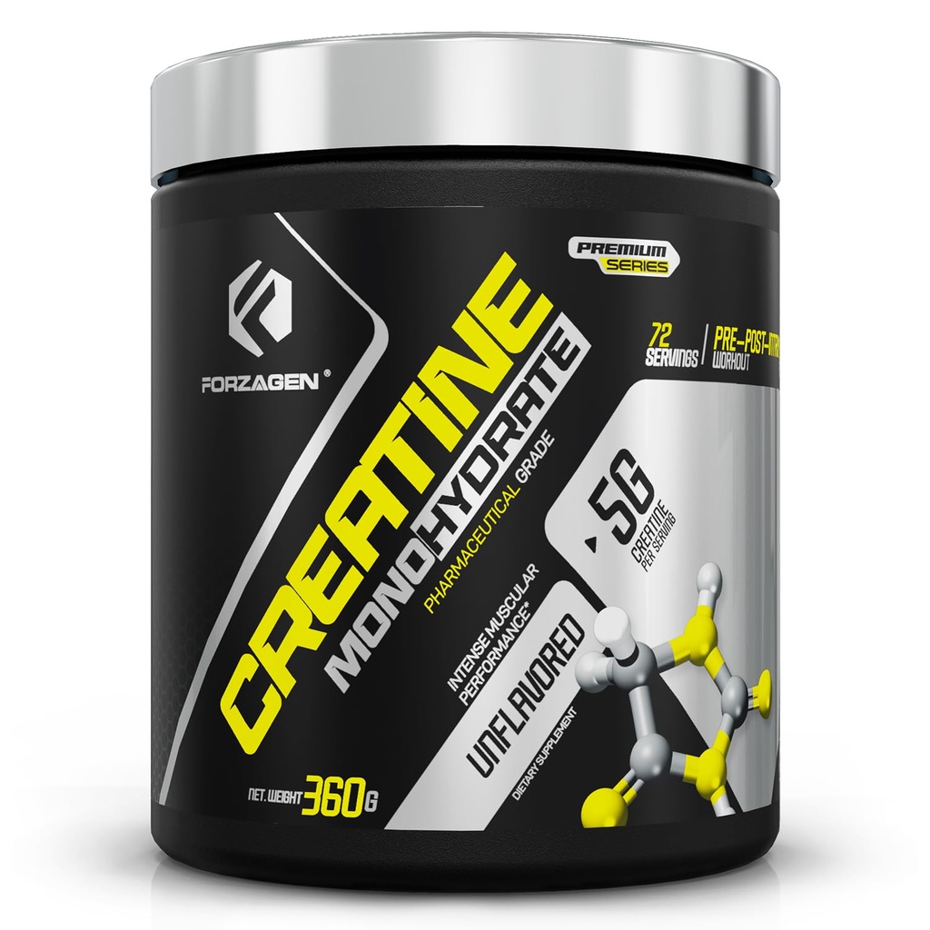 Forzagen のクレアチンの Monohydrate の粉 Unflavored、男性及び女性のための筋肉利益のための Micronized のクレアチンの粉、Creatina Monohidratada の en Polvo、Creatina のパラ Aumentar のラ マスキュラー - 72 のサービング