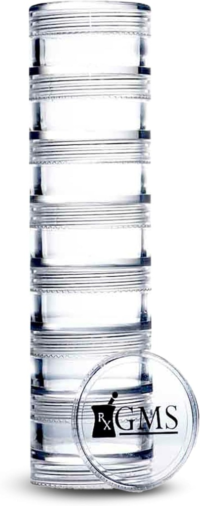 7 Day Medicine Pill Organizer - Stackable Pill Box -Fits Small Tablets & Vitamin Supplements - Keep Your Daily Medicine Organized in One Place - Extra Small - Clear