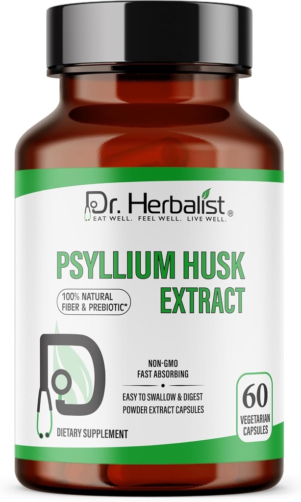 サービング(Plantago Ovata繊維の補足)ごとのHERBALISTのPsylliumのハスクのエキス1000mg– 60のベジのカプセル–速い吸収、Stomachの穏やかな、サポート消化及び毎日の繊維。