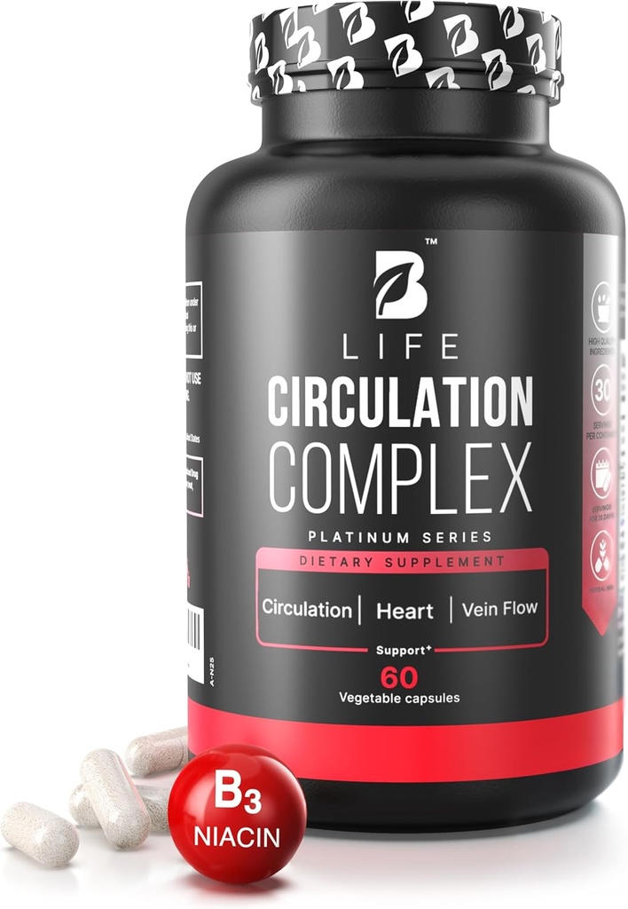 Butcher's Broom、馬チェストナット、L-アルギニンとレズバートロール、循環コンプレックス | 180キャップ - 45日 | Bライフで米国製