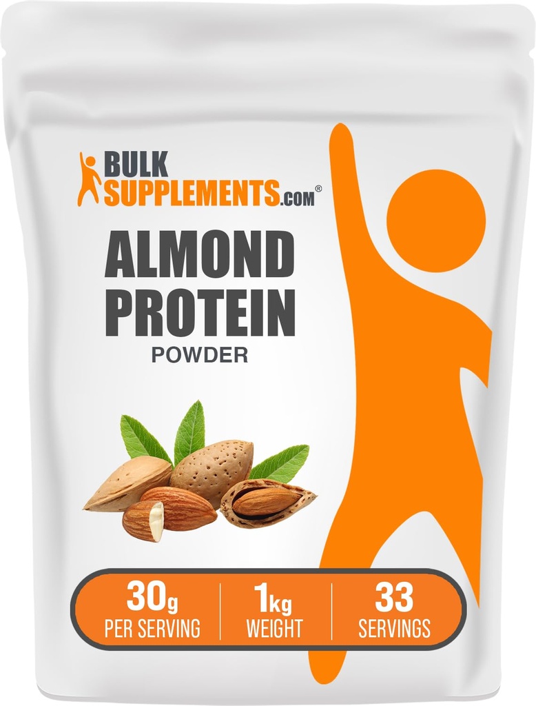 BulkSupplements.comアーモンドプロテインパウダー - 植物ベースのプロテイン、アーモンドパウダー - ビーガン、グルテンフリー、&ノーシュガー、30g/サービング、1kg(2.2ポンド)(パッケージ1)