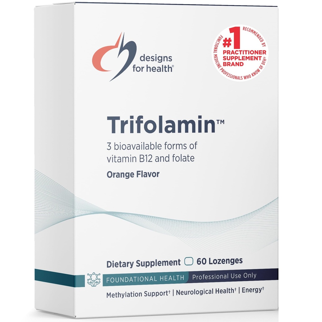 健康Trifolamin B12 + Folate Lozenges - 3000mcg B12(Three Forms) + MTHF Methylfolateサプリメント - おいしいオレンジ風味、高速溶融錠(60 Lozenges)