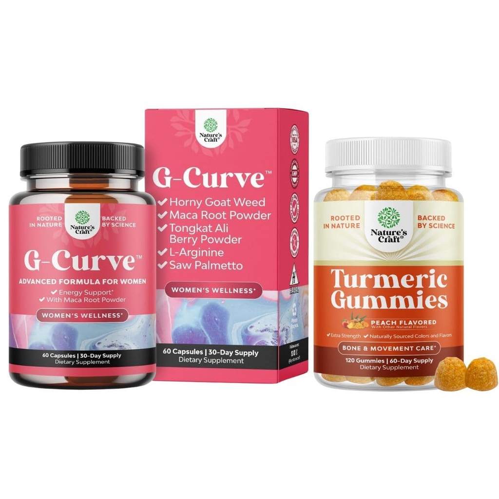 G-Curve ButtとBrastの強化の丸薬の束 - ハーブエンハンサーは、大人のための曲線とターメリックグミーを彫刻するボディをサポート5月 - 余分な強さの共同サポートガミー