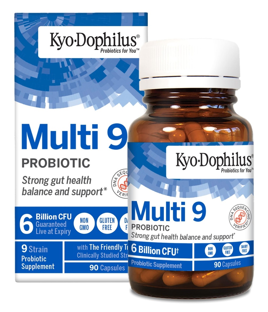 Kyolic Kyo-Dophilusの多9のプロバイオティック、強いGutの健康のバランスおよびサポート*の90のカプセル