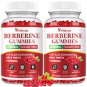2 Pack Berberine Gummies with Ceylon Cinnamon, 2000mg Berberine HCL Supplement for Women & Men, Sugar Free, Vegan, Gluten-Free, Raspberry Flavor-120 Count