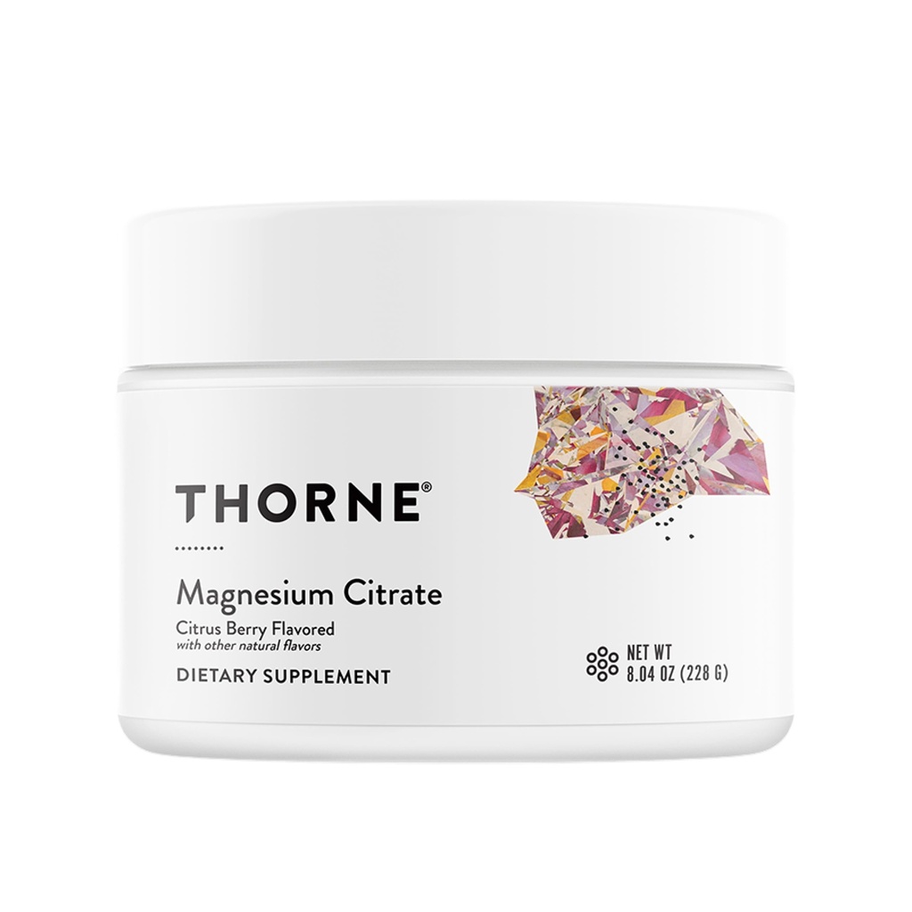 THORNE - Magnesium Citrate - Supports Healthy Muscle & Urinary Tract Function, Heart Health, Bone Health & Occasional Constipation Relief* - Citrus Berry Powder - Third-Party Certified - 60 Servings
