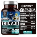 女性と男性のための純粋なヒマラヤシラジット [50% のフルヴィク酸] Ashwagandha、Ginseng、Turmeric、Gingko のビロバ、Stingingingingのイラク、Cordyceps との樹脂よりよくエネルギー及び免除、60Caps