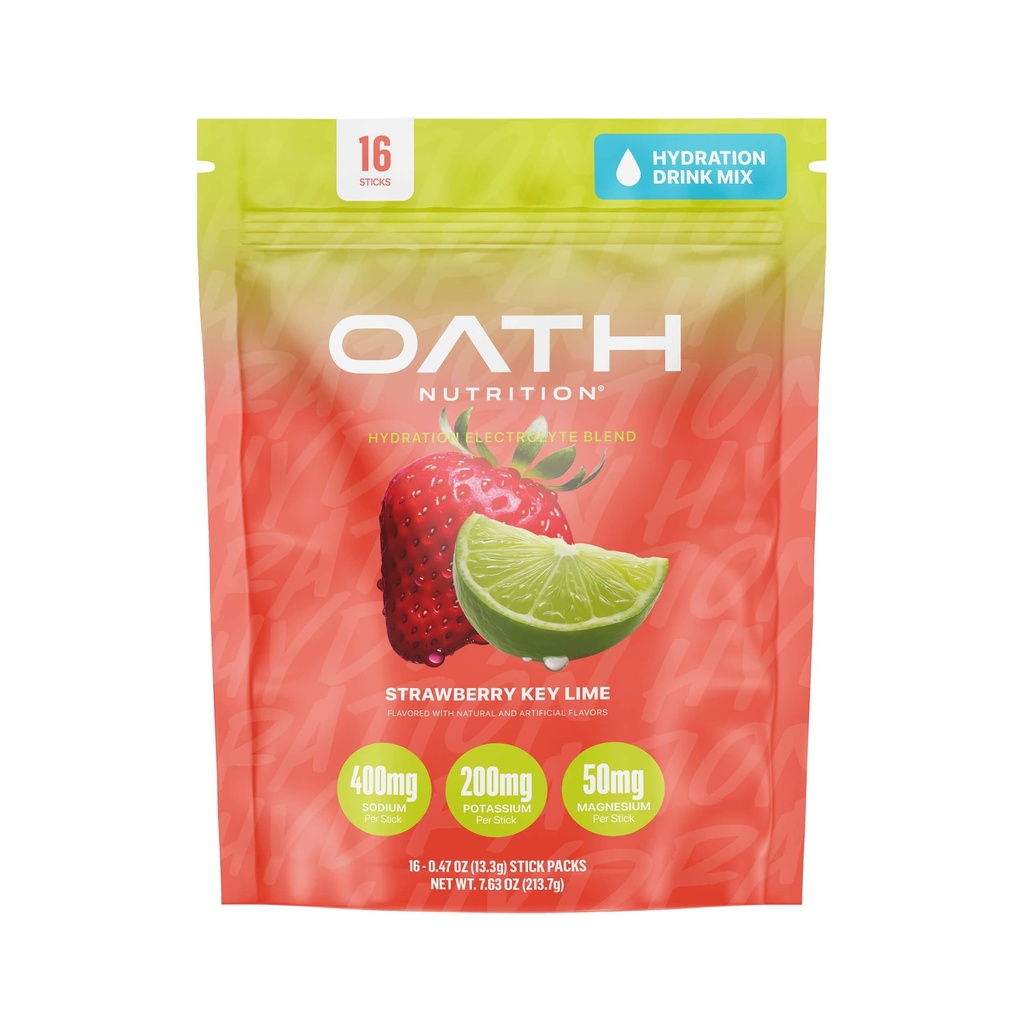 Oathの栄養の加水電解物の粉、急速な水和および筋肉サポートのための完全な電解物のブレンド、16の単一サーブのパケット、いちごの主石灰
