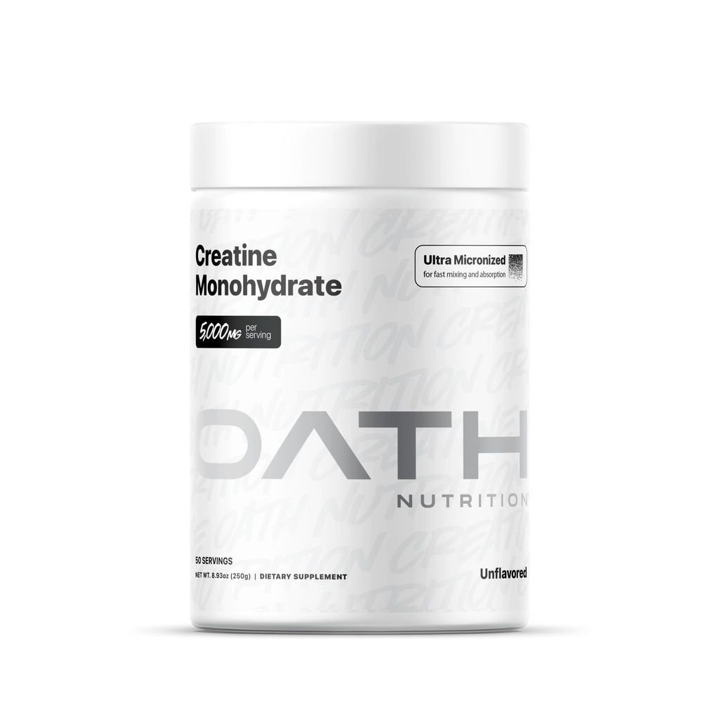 Oath Nutrition Ultra Micronized Cretine Monohydrate Powder, Unflavored, Gluten Free, Non GMO, 女性と男性のためのクレアチンパウダー, 5,000g/サービング, 50 サービング