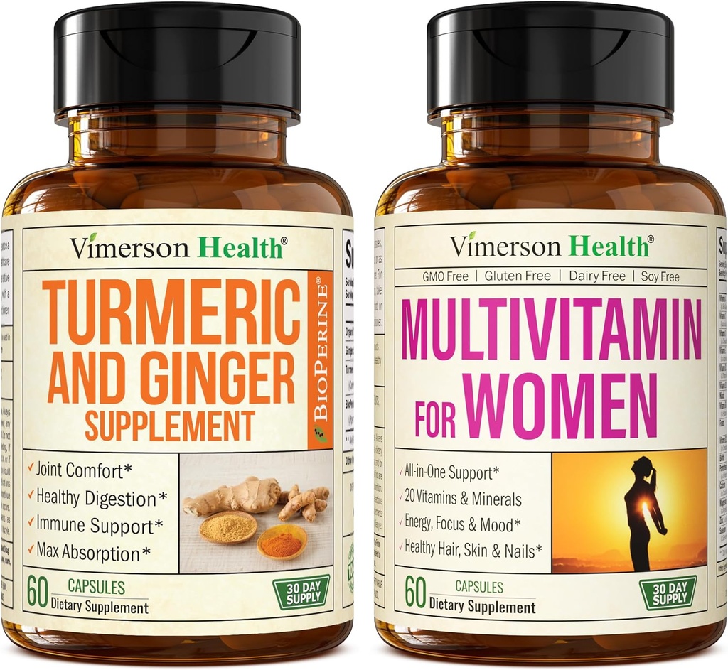 Turmeric Supplement and Ginger Root Joint Support Supplement & Complete Multivitamin for Women