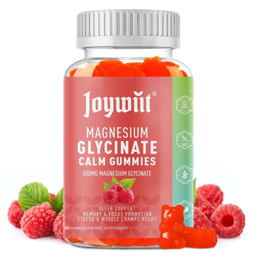 マグネシウムのGlycinateのガミー500mgのマグネシウムの補足のガミー、Threeeonate 200mg、ビタミンD、B6、B12、Calmの気分、筋肉救助、神経の健康、骨サポート60の計算