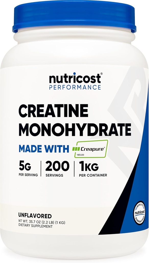 Nutricost Creapure®のクレアチンの一水化物の粉1KG