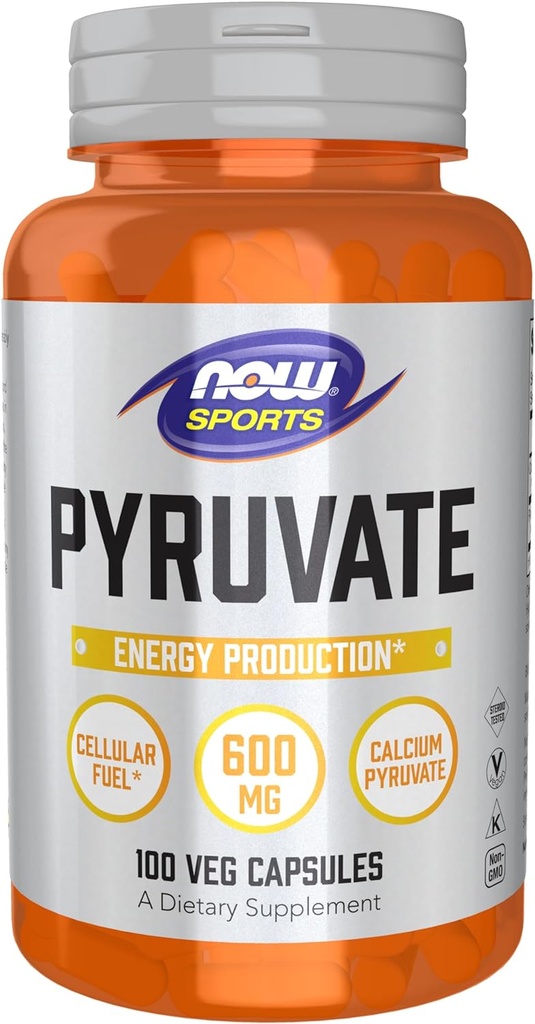 NOW Foods Sports Nutrition、Pyruvate(ピルビン酸)600mg、エネルギー生産*、100ベジカプセル