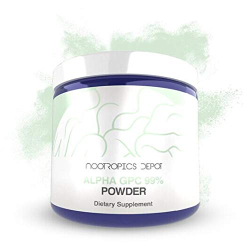 Nootropics Depot Alpha-GPC 99% Powder | 60 Grams | Brain Booster | Choline Supplement | Supports Brain Health, Memory and Focus