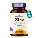 銅、セレン、ビタミンD3による亜鉛30mg | 120カプセル | マグネシウム、ビタミンB6、ビオチン | 男性用・女性用吸収性シンクサプリメント | 免疫の健康、肌、髪、爪のサポートのためのキレート亜鉛